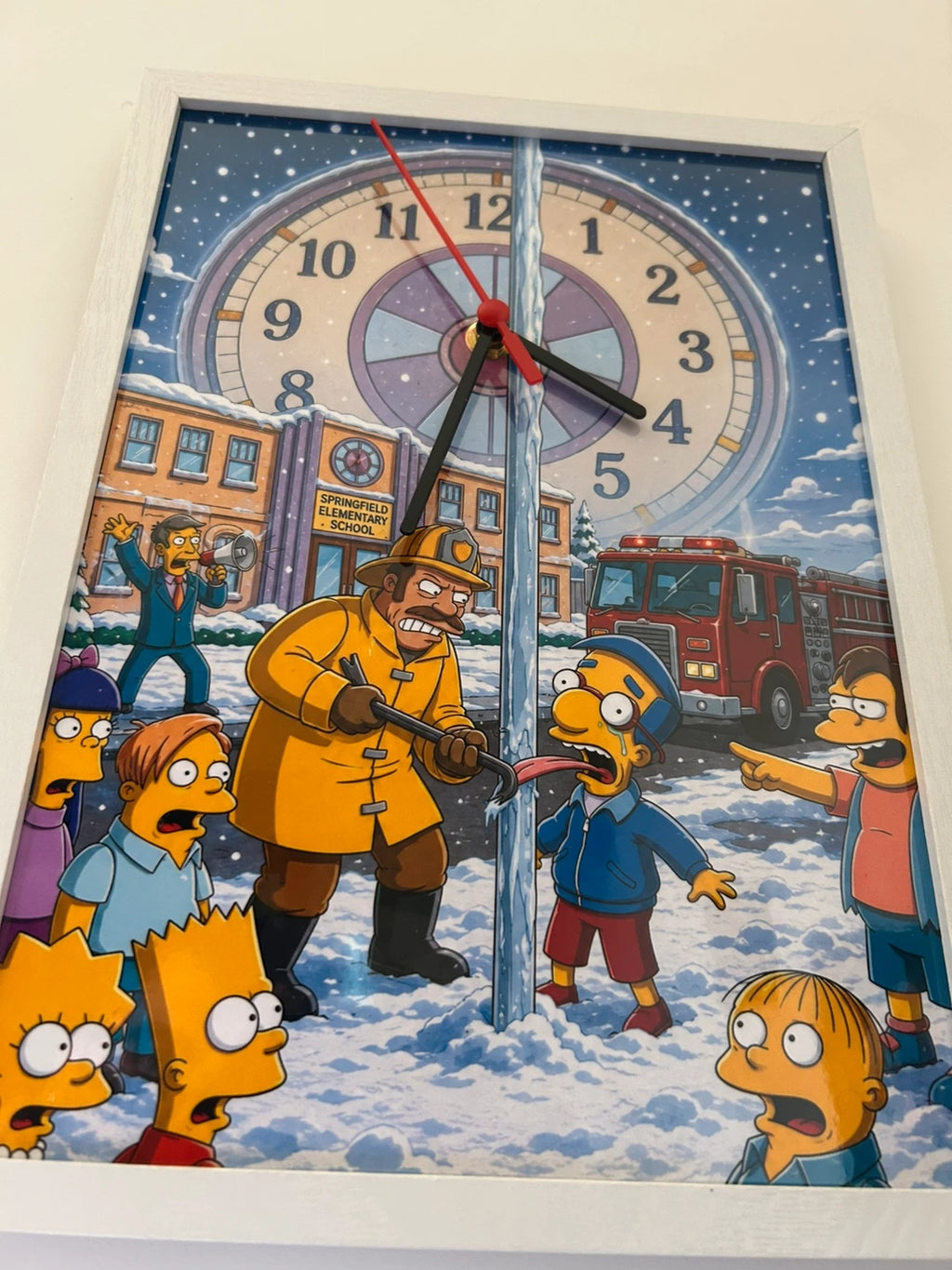 Horloge Cadre à quartz - Scène hillarante Springfield