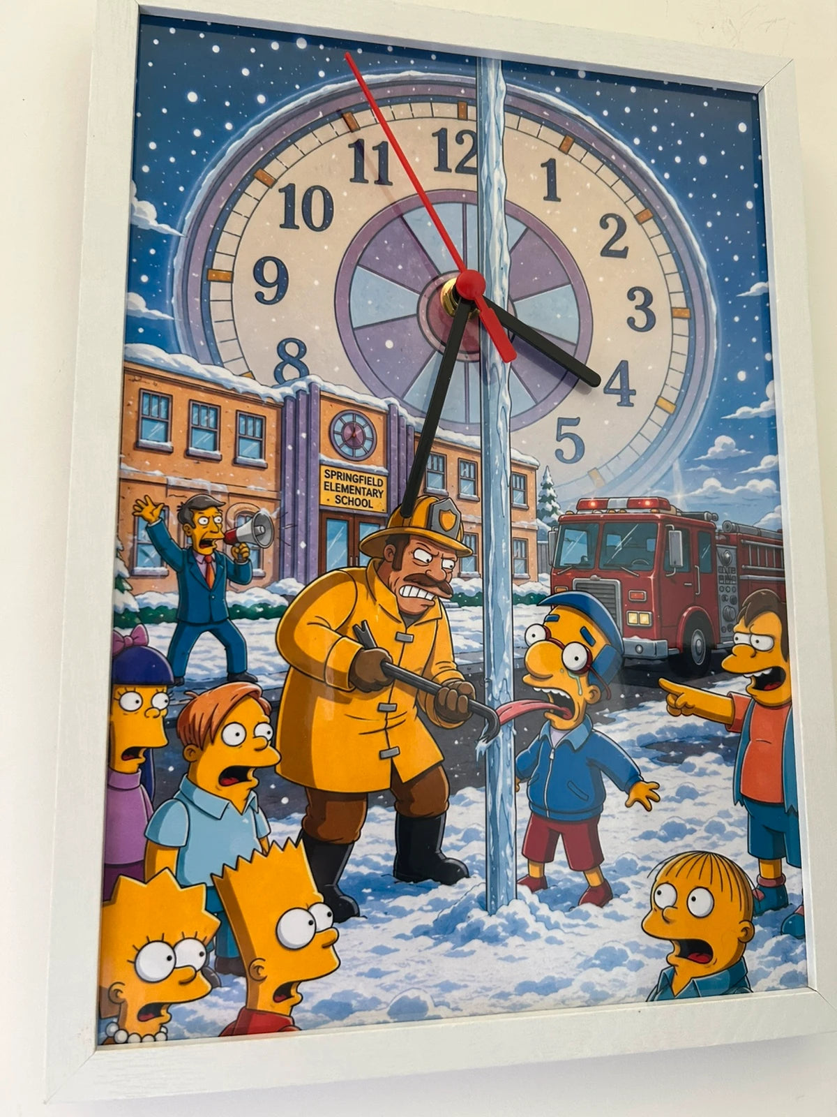 Horloge Cadre à quartz - Scène hillarante Springfield