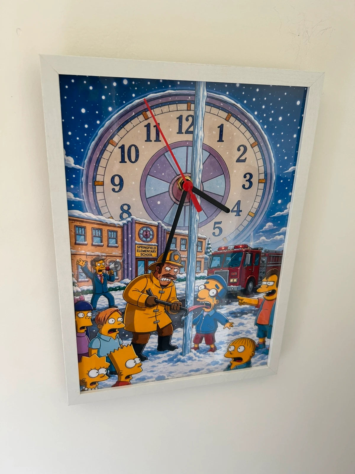 Horloge Cadre à quartz - Scène hillarante Springfield