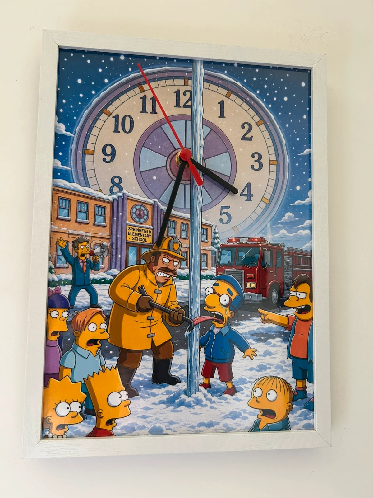 Horloge Cadre à quartz - Scène hillarante Springfield