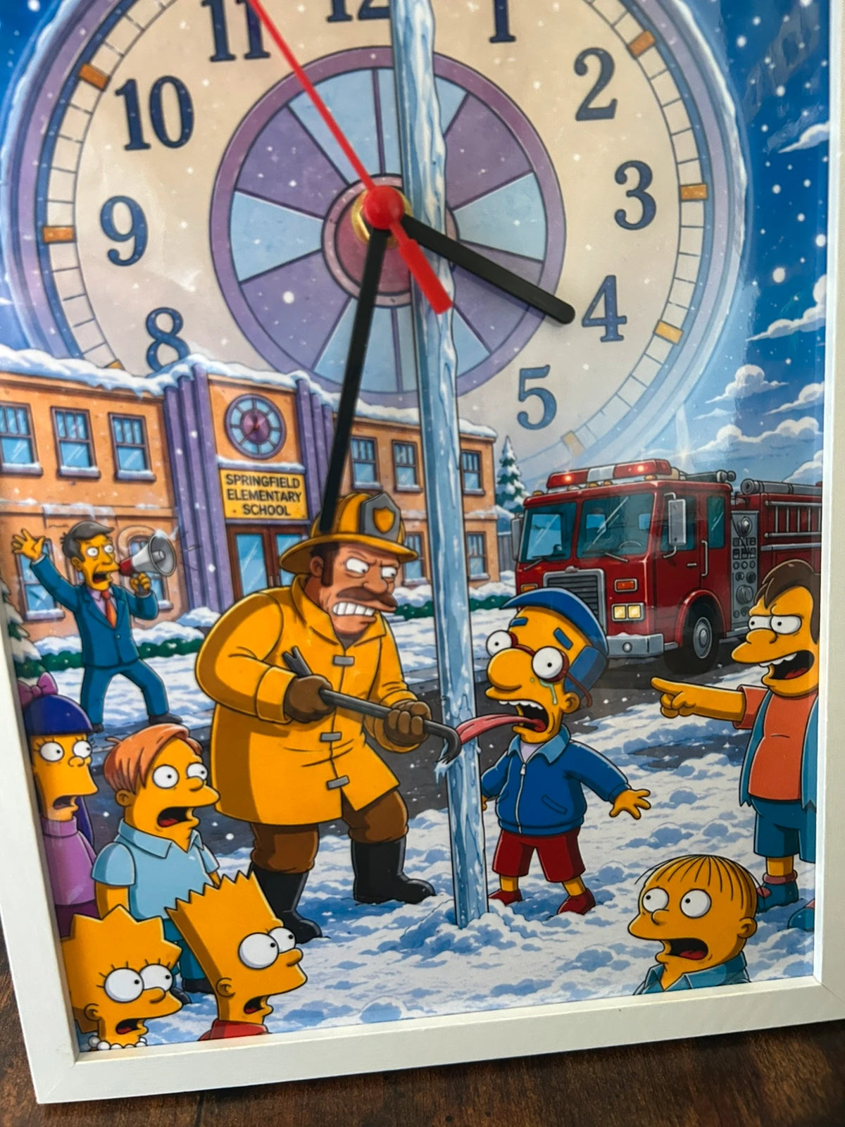 Horloge Cadre à quartz - Scène hillarante Springfield