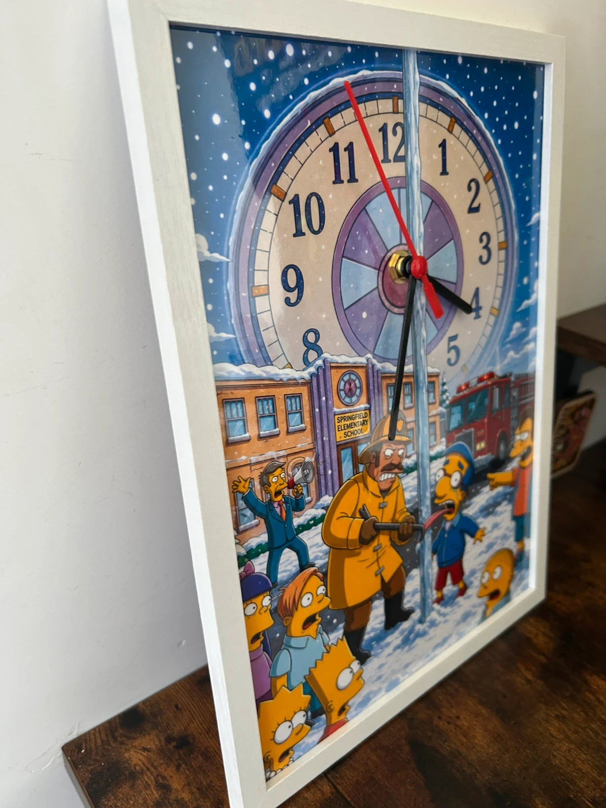 Horloge Cadre à quartz - Scène hillarante Springfield