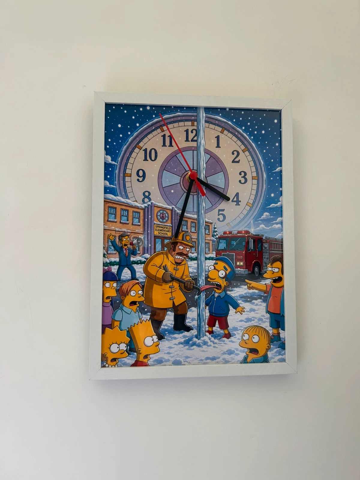 Horloge Cadre à quartz - Scène hillarante Springfield