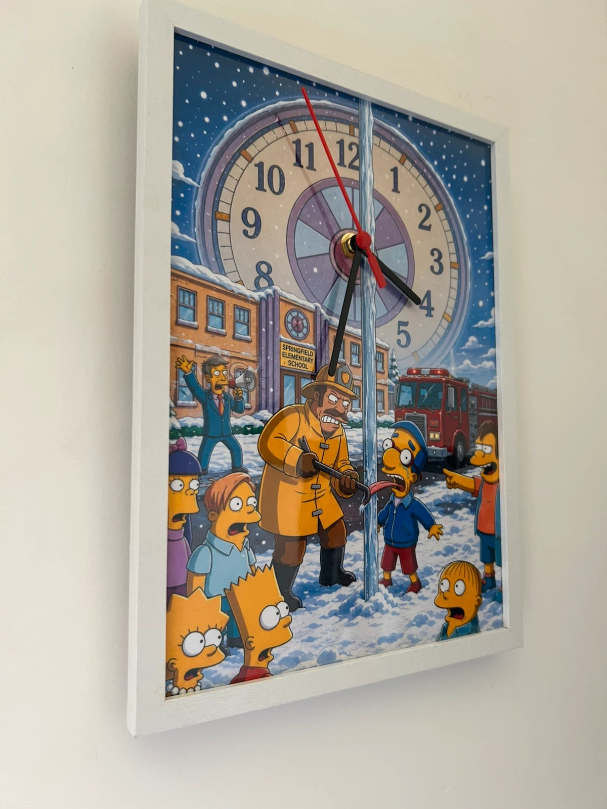 Horloge Cadre à quartz - Scène hillarante Springfield