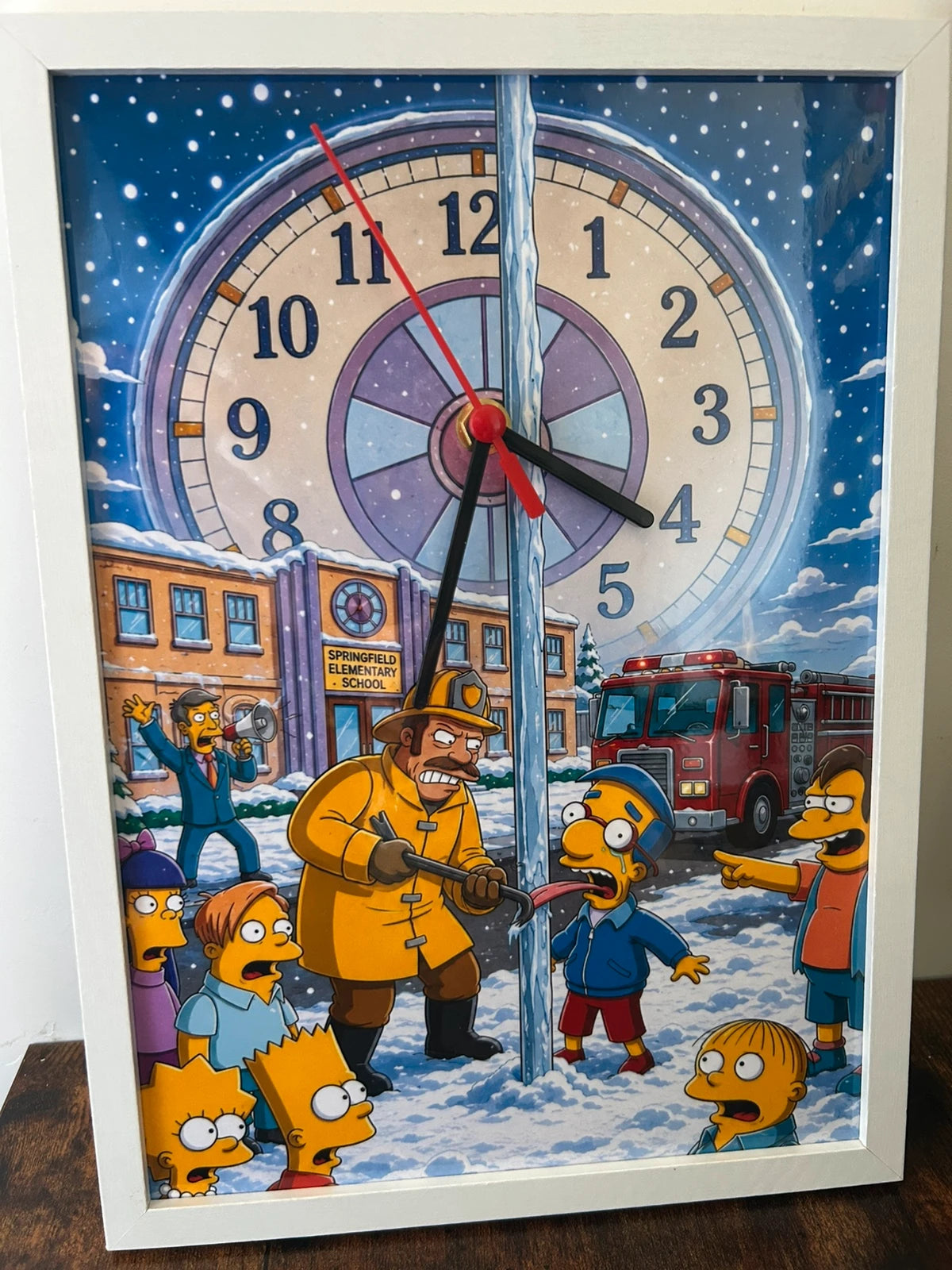 Horloge Cadre à quartz - Scène hillarante Springfield